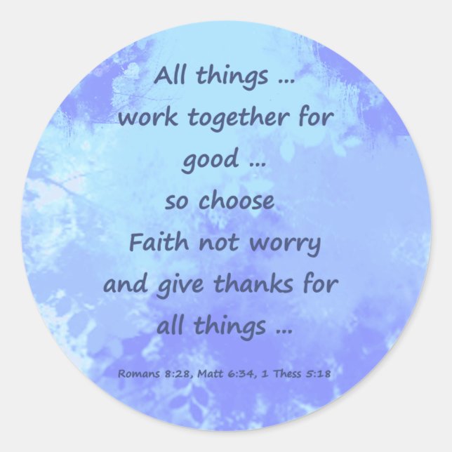 Inspirational Bible Scripture Quotes Classic Round Sticker (Front)