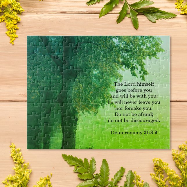 Inspirational bible verse from Deuteronomy 31:8-9  Jigsaw Puzzle (Creator Uploaded)