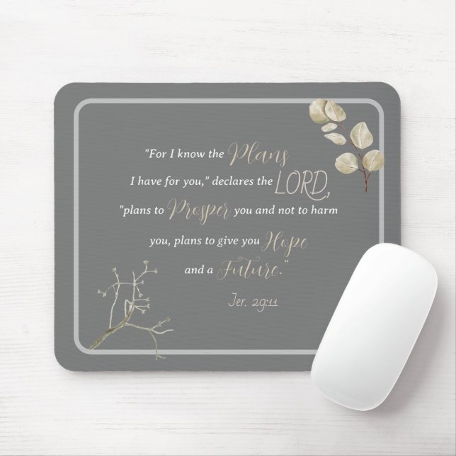 Inspirational Bible Verse Jeremiah 29:11 Mouse Pad (With Mouse)