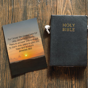 Inspirational Bible Verse Jeremiah Plans Sunrise Card