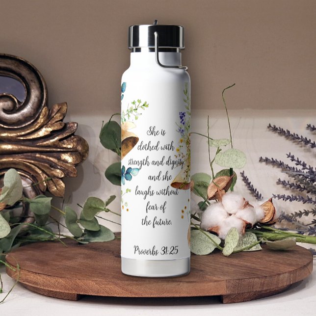 Inspirational Bible Verse Proverbs Water Bottle (Creator Uploaded)