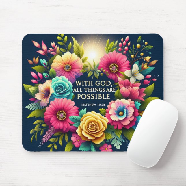 Inspirational Bible Verse/Scripture Mousepad (With Mouse)