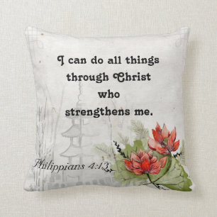 Inspirational Bible Verse Scripture Throw Pillow