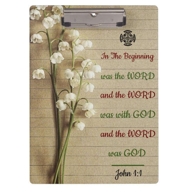Inspirational Bible Verse Spiral Notebook Clipboard (Front)