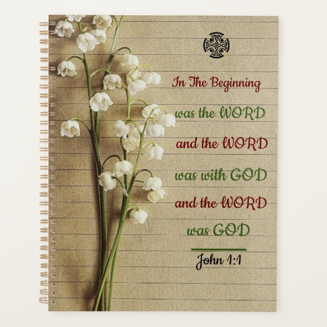 Inspirational Bible Verse Spiral Notebook Planner (Front)