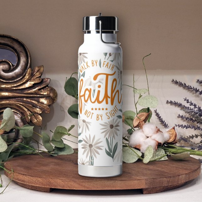 Inspirational Bible Walk by Faith Not by Sight Water Bottle (Creator Uploaded)