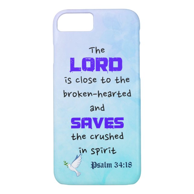 Inspirational Biblical Quote Psalm 34:18 Case-Mate iPhone Case (Back)