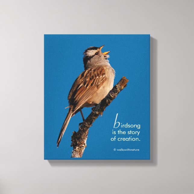 Inspirational "Birdsong is the Story of Creation" Canvas Print (Front)