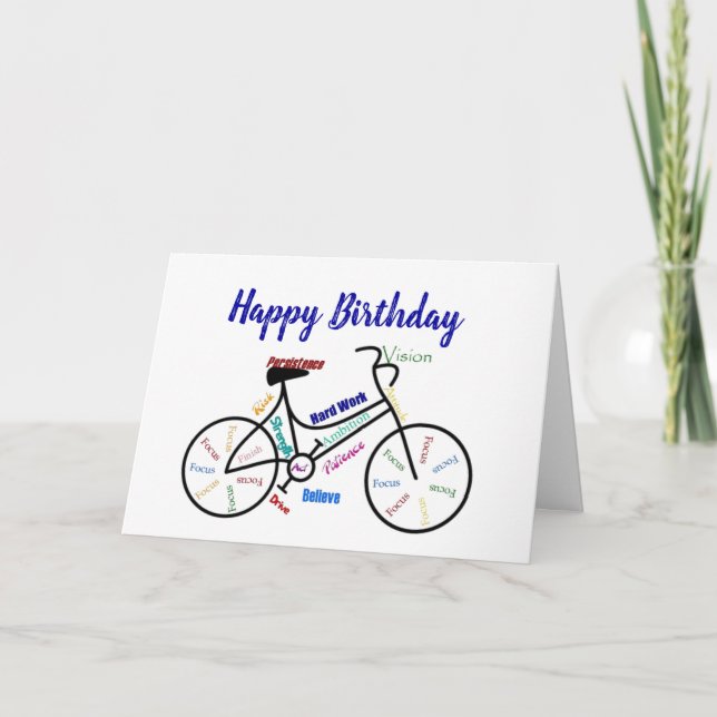 Inspirational Birthday Bike, Cycling, Sport, Hobby Card (Front)