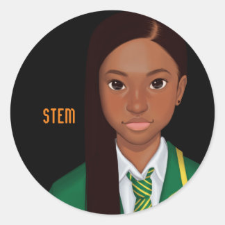 Inspirational  black schoolgirl STEM Classic Round Sticker
