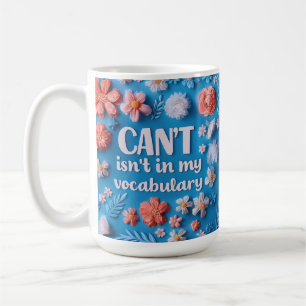 Inspirational Blue floral Growth mindset Coffee Mug