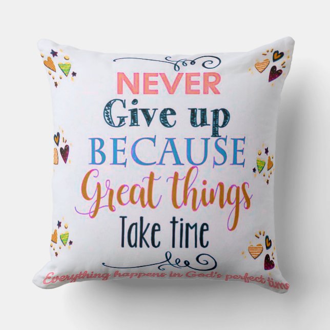 Inspirational Bold Letters Quote Throw Pillow (Front)