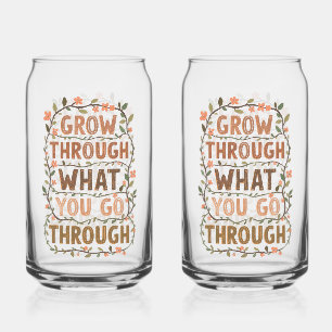 Inspirational Botanical Growth Saying Can Glass