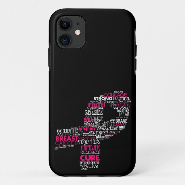 Inspirational Breast Cancer Awareness Ribbon Case-Mate iPhone Case (Back)