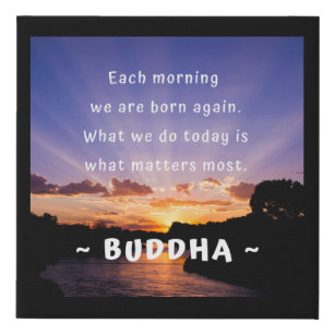 Inspirational Buddha Morning Quote Faux Canvas Print
