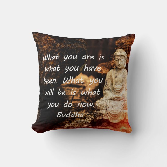 Inspirational Buddha Quote Cushion (Front)