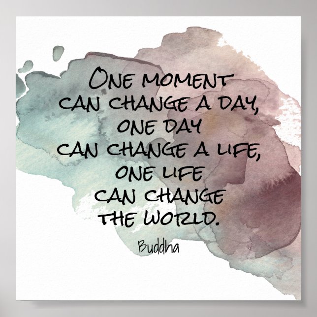 inspirational Buddha quote text watercolor design Poster (Front)