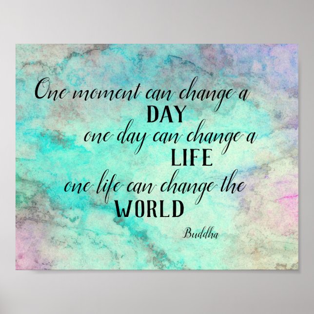 inspirational Buddha quote turquoise  watercolor Poster (Front)