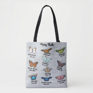 Inspirational Butterfly Bible Sublimation Tote Bag