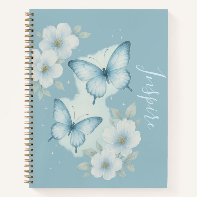 Inspirational Butterfly Floral Notebook (Front)