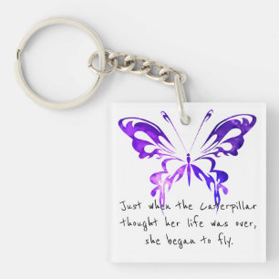 Inspirational Butterfly Key Ring