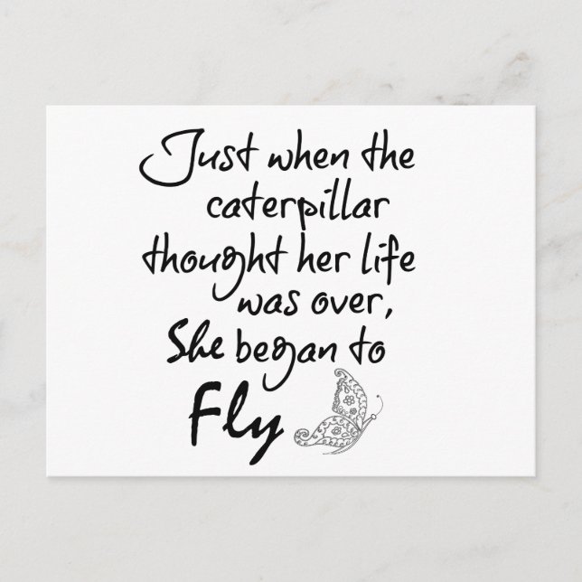 Inspirational Butterfly Quote Postcard (Front)