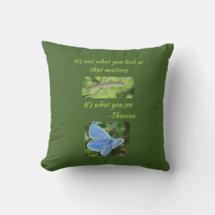 Inspirational Butterfly Thoreau Quote Cushion