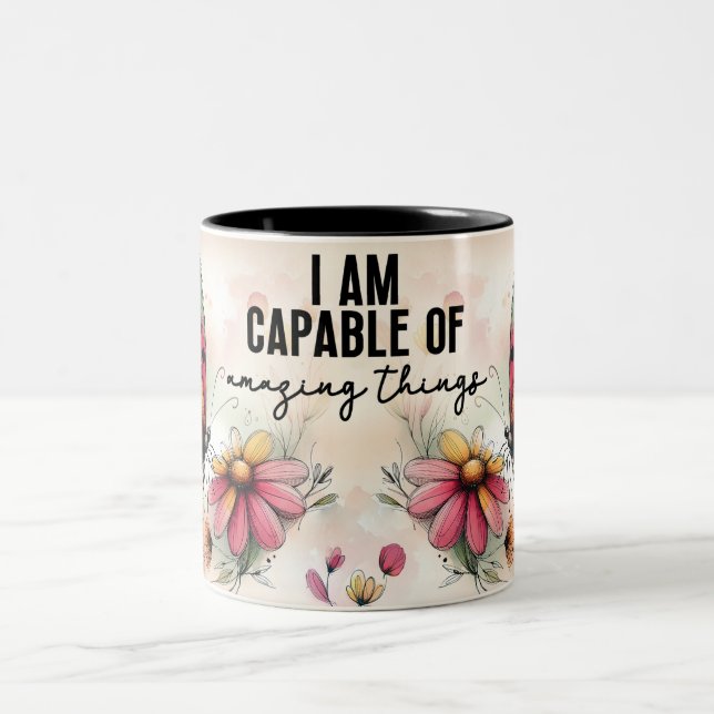 Inspirational Butterfly Wrap Two-Tone Coffee Mug (Center)
