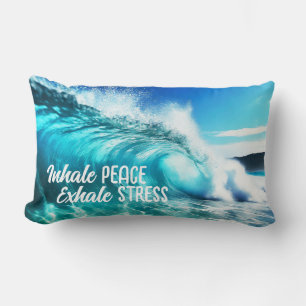 Inspirational Calming Ocean Wave Lumbar Cushion