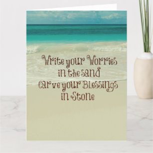 Inspirational Carve your Blessings in Stone Quote Card