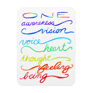 Inspirational Chakra Themed Rainbow Words Magnet