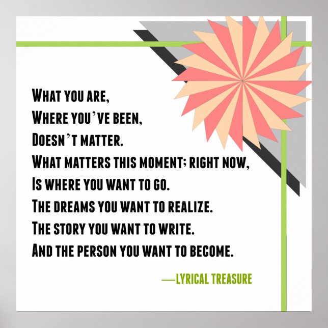 Inspirational Change Lyrical Treasure Poem Poster (Front)