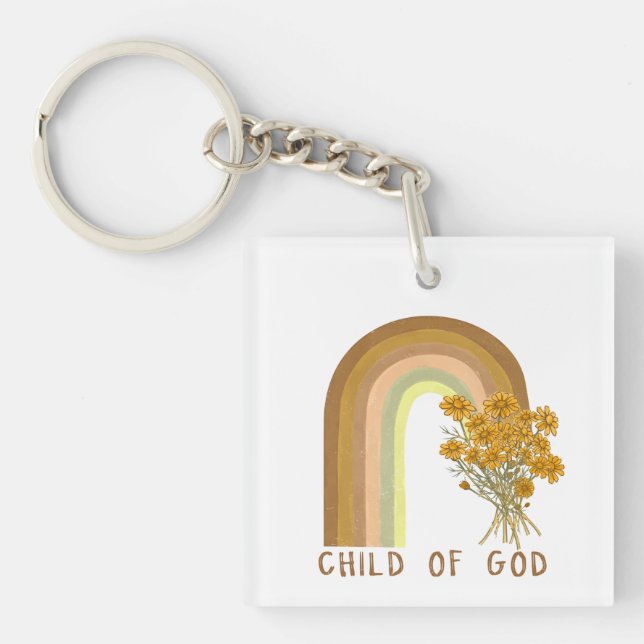Inspirational child God word art  Key Ring (Front)