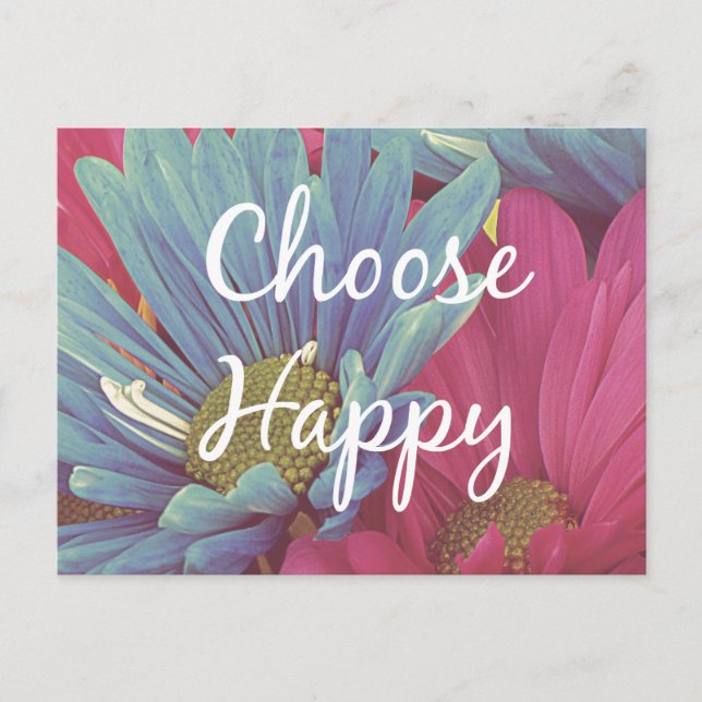 Inspirational Choose Happy Quote Affirmation Postcard (Front)
