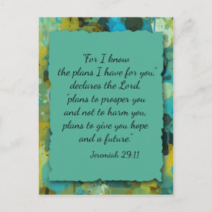 Inspirational Christian Bible God's Plan Postcard