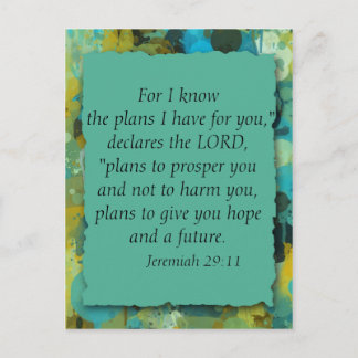 Inspirational Christian Bible God's Plans Postcard