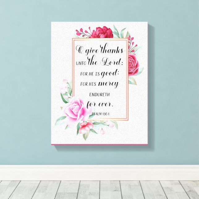 Inspirational Christian Bible Verse Canvas Print (Insitu(Wood Floor))