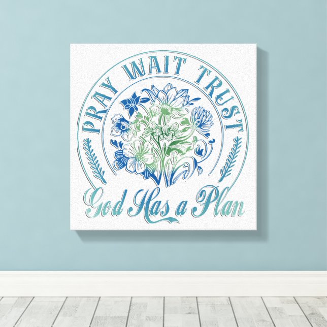 Inspirational Christian Bible Verse Canvas Print (Insitu(Wood Floor))