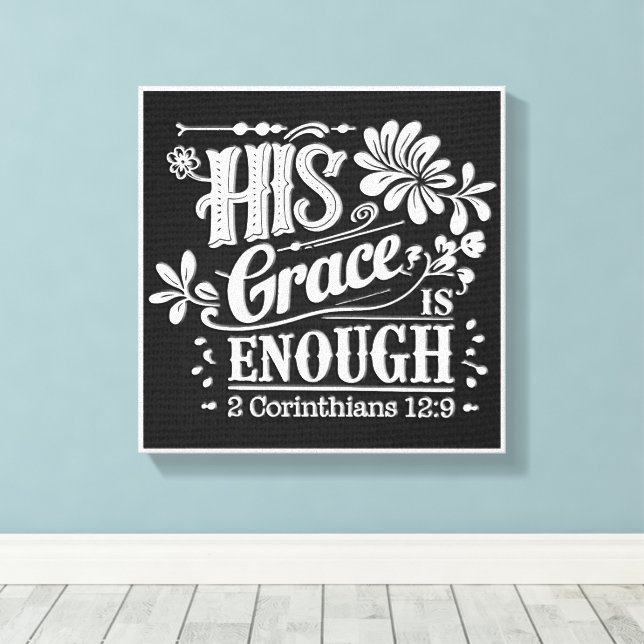 Inspirational Christian Bible Verse Canvas Print (Insitu(Wood Floor))