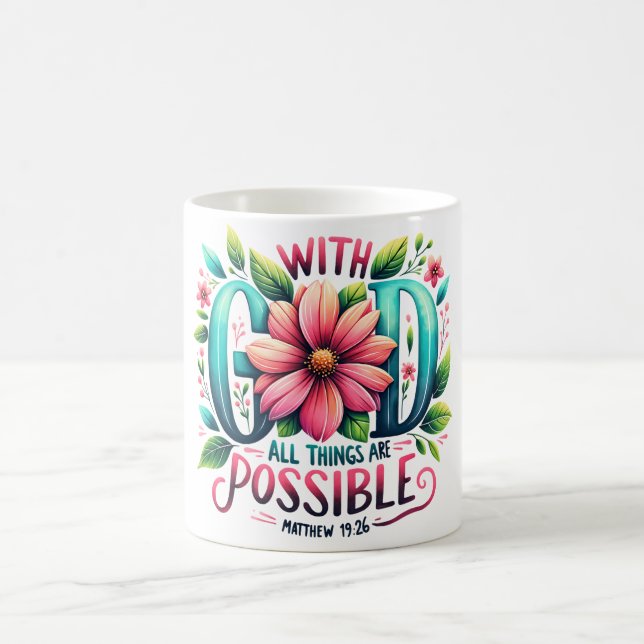 Inspirational Christian Bible Verse Coffee Mug (Center)