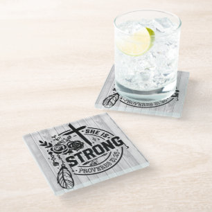 Inspirational Christian Bible Verse Glass Coaster