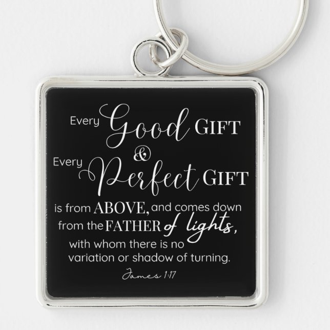 Inspirational Christian Bible Verse Key Ring (Front)