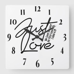 Inspirational Christian Bible Verse Square Wall Clock