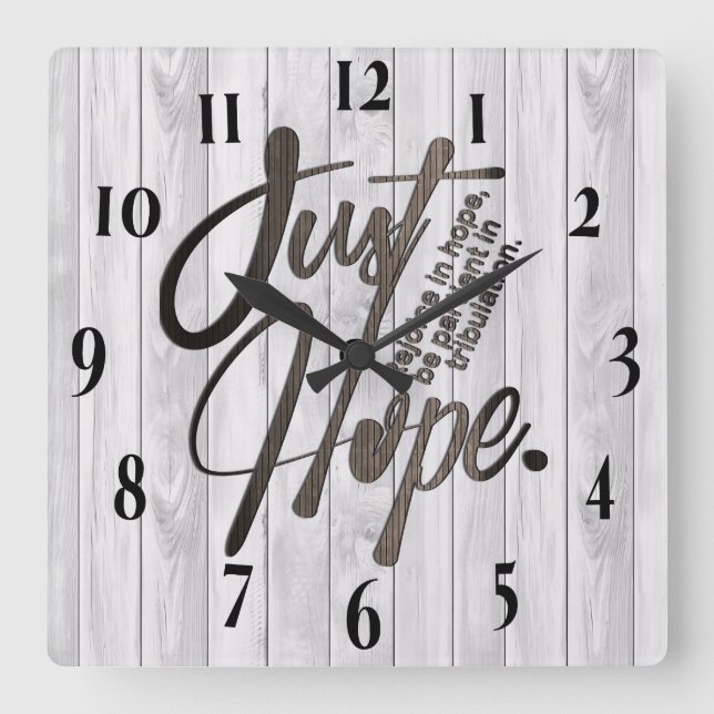 Inspirational Christian Bible Verse Square Wall Clock (Front)
