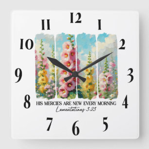 Inspirational Christian Bible Verse Square Wall Clock