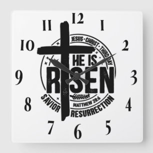 Inspirational Christian Bible Verse Square Wall Clock