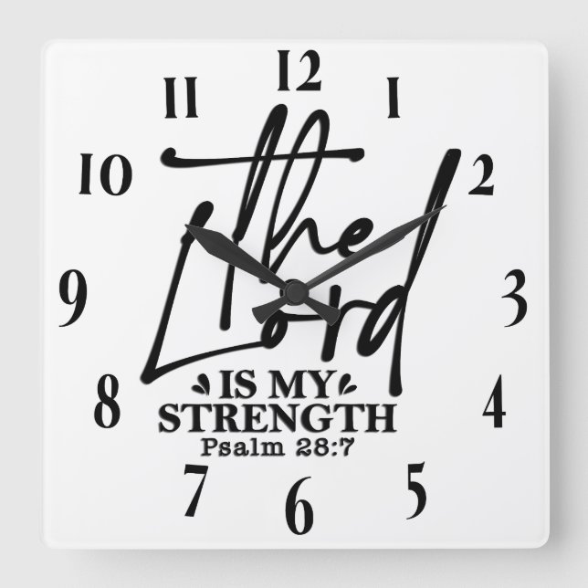 Inspirational Christian Bible Verse Square Wall Clock (Front)