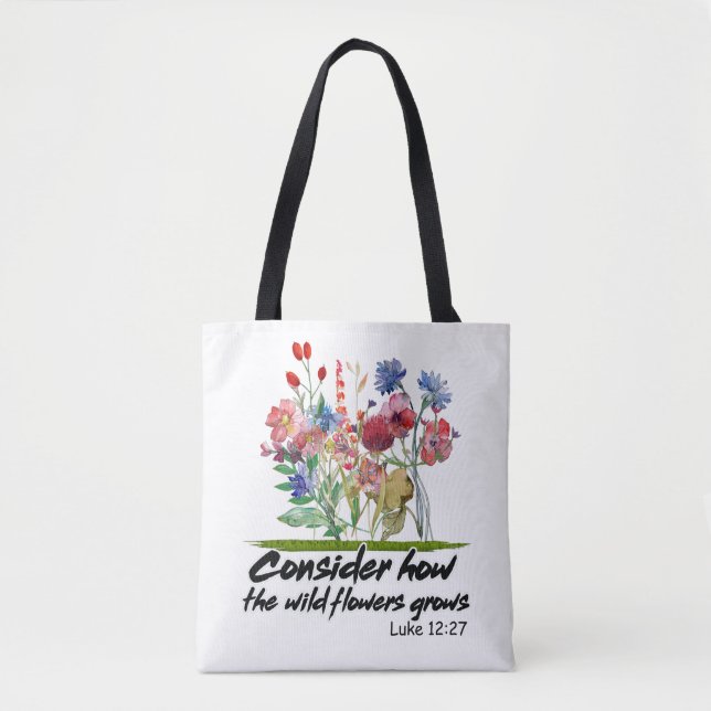 Inspirational Christian Bible Verse Tote Bag (Front)