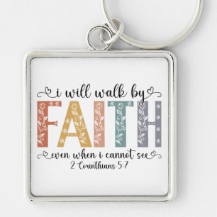 inspirational Christian Faith Verse Key Ring