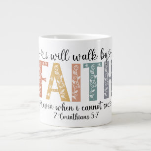 inspirational Christian Faith Verse Large Coffee Mug
